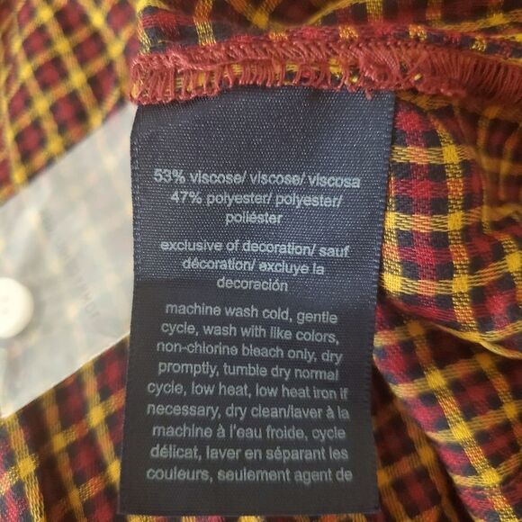 Tommy Hilfiger Plaid Utility Shirt size Small in Red/Yellow/Black - NEW - Picture 10 of 10